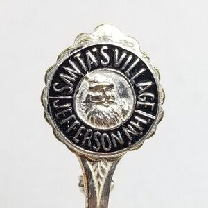 Vintage Santa's Village Jefferson New Hampshire Novelty Spoon, Silver Tone